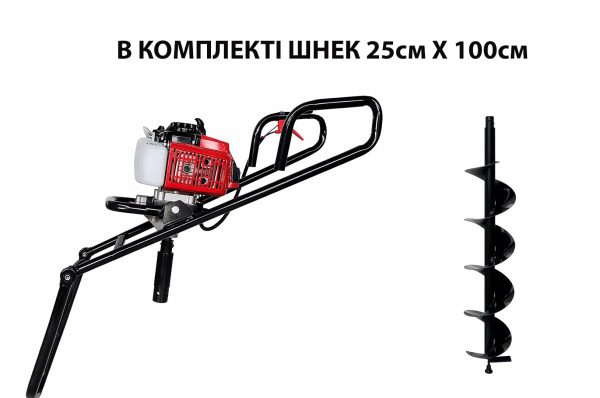 Мотобур IRON ANGEL MD63 зі шнеком 25см Х 100см в комплекті